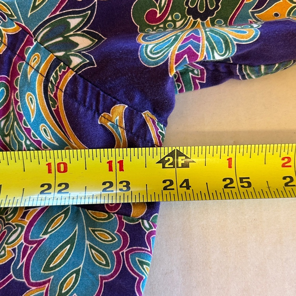 Jones New York Signature Purple Paisley Button Up Long-sleeve Career Top Sz 2X| - Picture 10 of 12